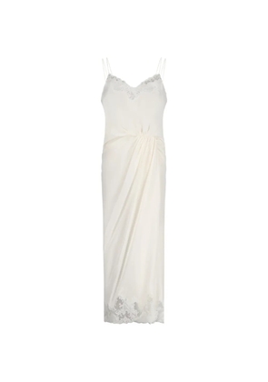 Ermanno Scervino lace-trim gathered dress - Neutrals
