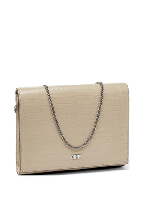 DKNY Vintage croc-embossed chain shoulder bag - Neutrals