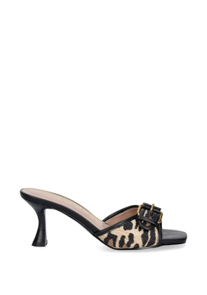 GUESS USA Dista leopard-print buckle-detail sandals - Black