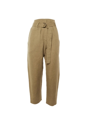 Brunello Cucinelli belted herringbone trousers - Neutrals