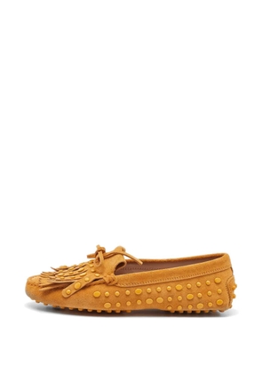 Tod's Vintage studded fringe bow loafers - Neutrals