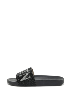 Valentino Garavani Pre-Owned VLTN crystal-embellished slides - Black