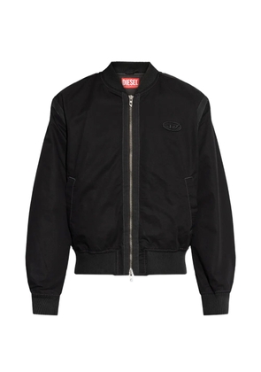 Diesel logo-patch bomber jacket - Black