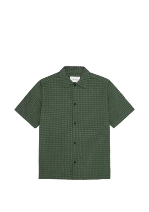 Les Deux seersucker short-sleeve shirt - Green