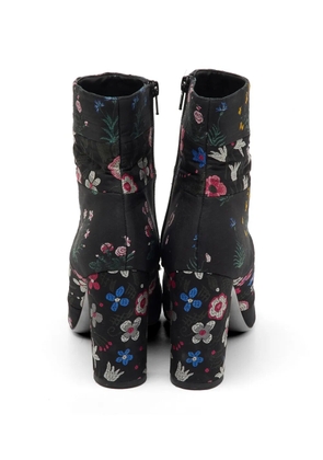 Valentino Garavani Pre-Owned floral-print ankle boots - Black