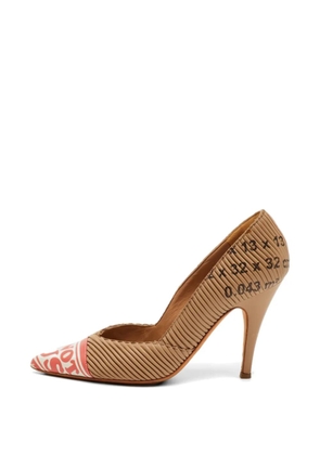 Moschino Pre-Owned pleated pointed-toe pumps - Neutrals