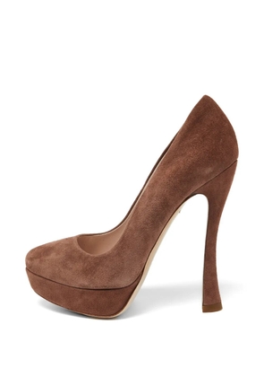 Miu Miu Pre-Owned platform suede pumps - Brown