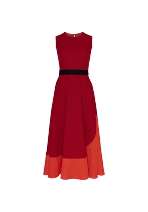 Roksanda Mire colour-block bow-detail midi dress - Red