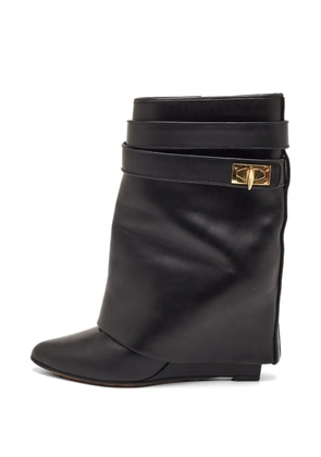 Givenchy Pre-Owned Shark Lock wedge ankle boots - Black