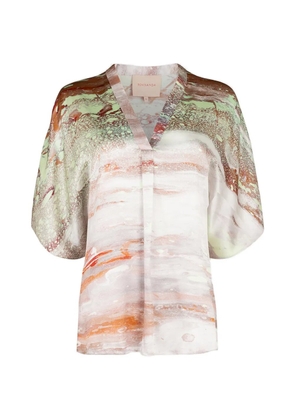 Roksanda Varo abstract-print V-neck blouse - White