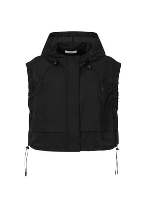 TOMBOY hooded drawstring gillet - Black