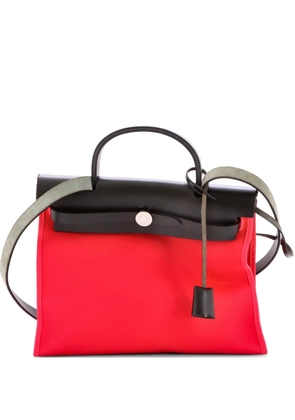 Hermès Pre-Owned Herbag Zip Leather and Toile 31 shoulder bag - Black