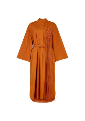 Roksanda Poska macramé-fringe midi dress - Orange