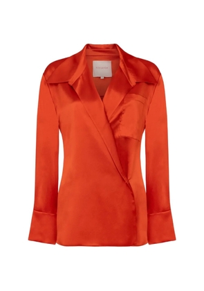 Roksanda Jana wrap-style satin-finish blouse - Orange