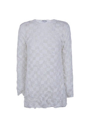 Comme Des Garçons Comme Des Garçons checkered textured-finish top - White