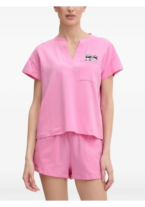 Karl Lagerfeld Ikon logo-patch pajamas - Pink