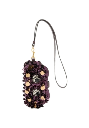 Anya Hindmarch sequin-embellished sunglasses pouch - Purple