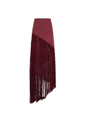 THE ANDAMANE Marisol fringe-trimmed skirt - Red