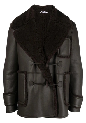 Thom Browne shearling-collar double-breasted coat