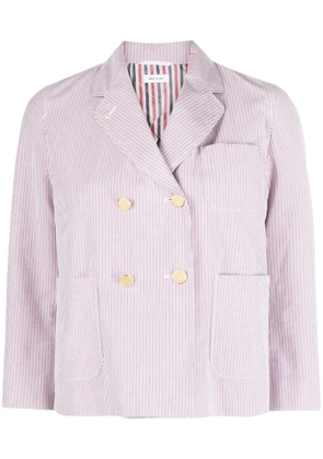 Thom Browne striped double-breasted jacket - Red
