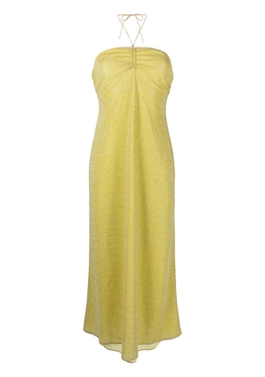 Oséree Lumière halterneck midi dress - Yellow