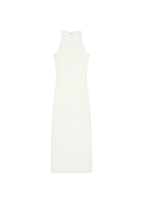 Courrèges buckle-detail ribbed-knit midi dress - White