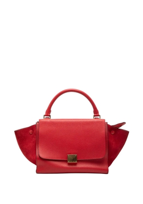 Celine Pre-Owned 2013 Small Drummed Calfskin and Suede Trapeze satchel - Red