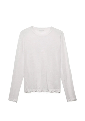 Prada long-sleeved linen and silk sweater - White