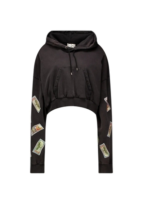 AVAVAV printed cropped hoodie - Black