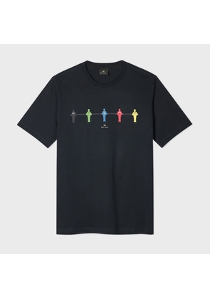 PS Paul Smith Dark Navy 'Table Football' Print T-Shirt Blue
