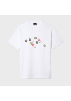 PS Paul Smith White 'Bottle Tops' Print T-Shirt