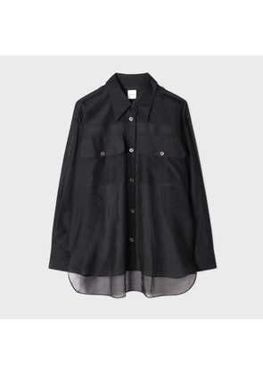 Paul Smith Women's Black Cotton-Silk Organza Shirt