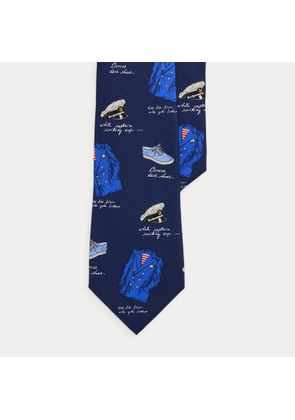 Nautical-Print Silk Tie