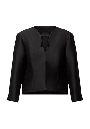 Cut-Out Neckline Mikado Jacket