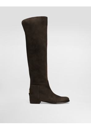 Dolce & Gabbana Suede Boots - Woman Boots And Booties Brown 38.5