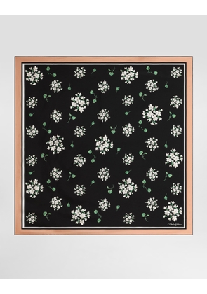 Dolce & Gabbana 90x90 Geranium-print Silk Twill Scarf - Woman Scarves And Silks Multicolor Onesize