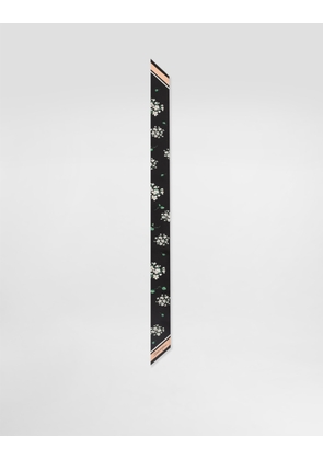 Dolce & Gabbana 6x100 Geranium-print Silk Twill Bandeau - Woman Scarves And Silks Multicolor Onesize