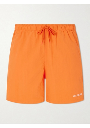 Aimé Leon Dore - Straight-Leg Logo-Embroidered Shell Drawstring Shorts - Men - Orange - S