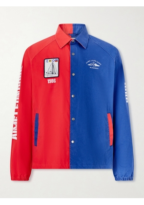 Aimé Leon Dore - Logo-Print Colour-Block Cotton Overshirt - Men - Red - XS