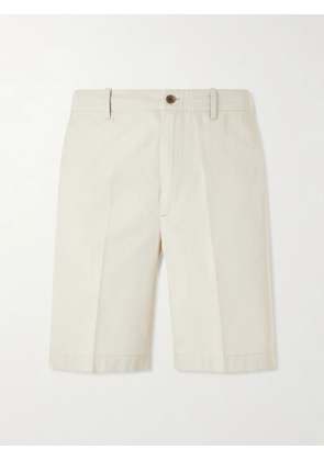 Dunhill - Straight-Leg Cotton-Gabardine Shorts - Men - Neutrals - IT 46
