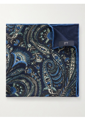 Dunhill - Printed Silk-Satin Pocket Square - Men - Blue