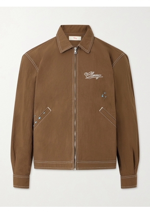 Cherry Los Angeles - Logo-Embroidered Paint-Splattered Shell Jacket - Men - Brown - S
