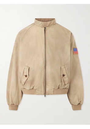 Cherry Los Angeles - Logo-Embroidered Cotton-Twill Bomber Jacket - Men - Brown - S