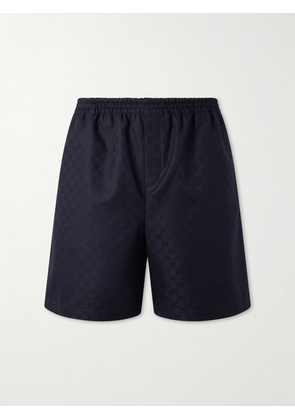 Gucci - Straight-Leg Logo-Print Cotton-Faille Shorts - Men - Black - IT 48