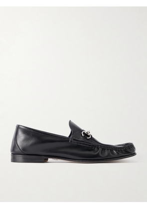 Gucci - Lugano Horsebit-Embellished Leather Loafers - Men - Black - UK 8