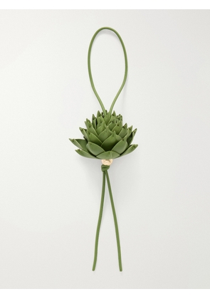 LOEWE - Paula's Ibiza Artichoke Leather and Gold-Tone Bag Charm - Men - Green
