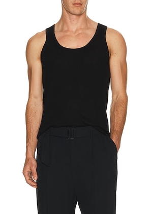 SIMKHAI Idris Ribbed Tank in Black - Black. Size XL/1X (also in S, L).