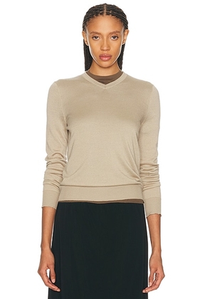 The Row Ondre Top in Taupe - Taupe. Size XS (also in ).