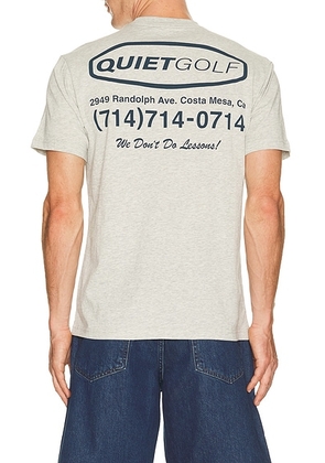 Quiet Golf Pro Shop T-Shirt in Ash - Grey. Size XL/1X (also in S, M, L, XXL/2X).