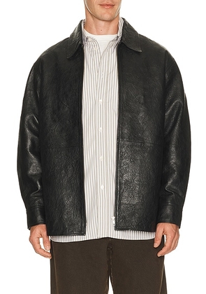 Sunflower Crinkle Leather Shirt Jacket in Black - Black. Size 48 (also in 46, 50, 52, 54).